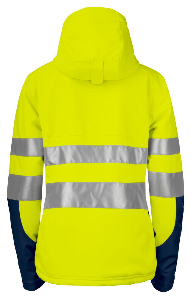 6424 GEFÜTTERTE SOFTSHELL DAMENJACKE EN ISO 20471 KLASSE 3/2