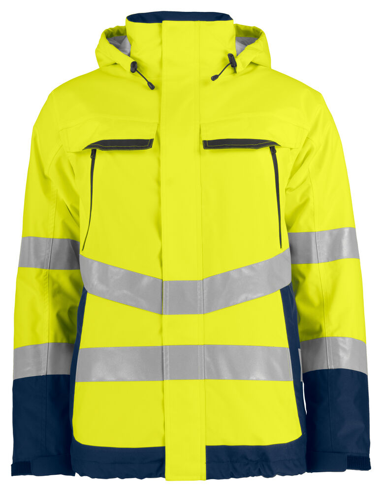 6441 GEFÜTTERTER WIND- UND WASSERDICHTER WARNSCHUTZ PARKA EN ISO 20471 KLASSE 3 / EN ISO 343