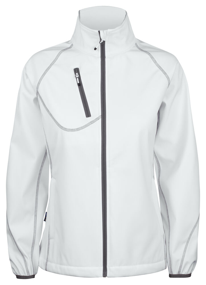 2423 DAMEN SOFTSHELL JACKE MIT KONTRASTELEMENTEN
